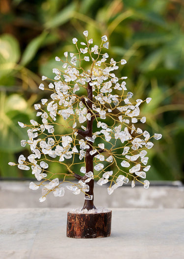 Clear Quartz Crystal Tree of Life - Chakra Tree for Positive Energy, Feng Shui Decor - Gemstone Money Bonsai Tree, Good Luck Healing Crystals - Meditation Stones, Spiritual Unique Gift 10-12